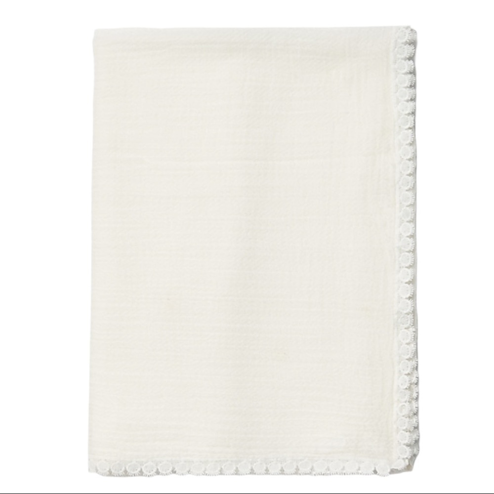 VINCE CAMUTO White Scallop Trim Scarf NWT